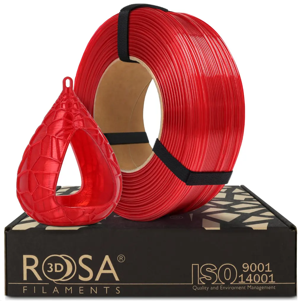 Fotografie produktu: ROSA Filaments ROSA PET-G Standard ReFill Transparentní Červená