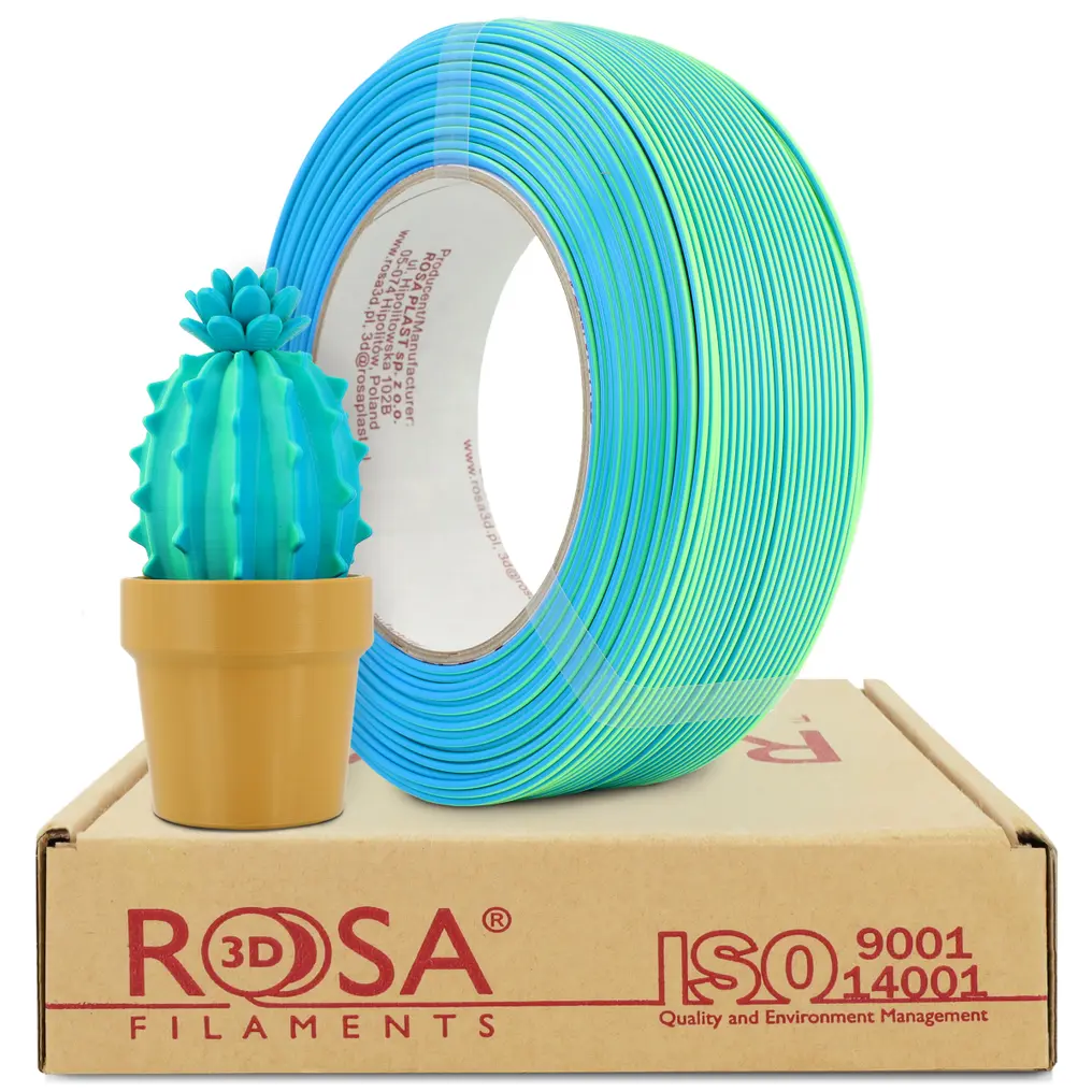 Fotografie produktu: ROSA Filaments ROSA PLA ReFill Magic Neon Blue Lagoon 0,5 Kg