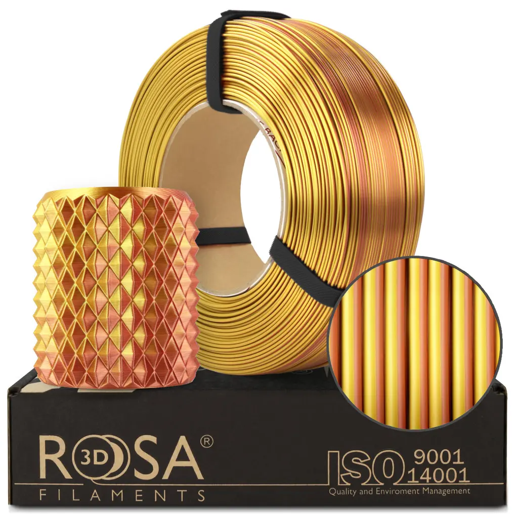Fotografie produktu: ROSA Filaments ROSA PLA ReFill Magic Silk zlato-měděný
