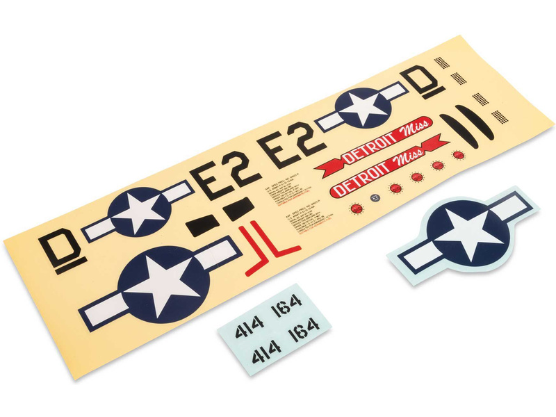 Fotografie produktu: E-flite samolepky: P-51D Mustang 0.49m Detroit Miss