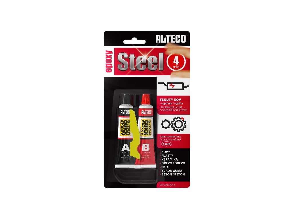 Fotografie produktu: ALTECO Epoxy Steel 4 min 56,7g kovový epoxid