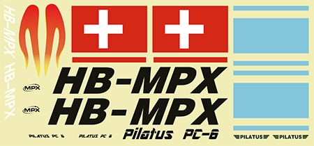 Fotografie produktu: Multiplex 224373 nálepky PILATUS PC-6 modré