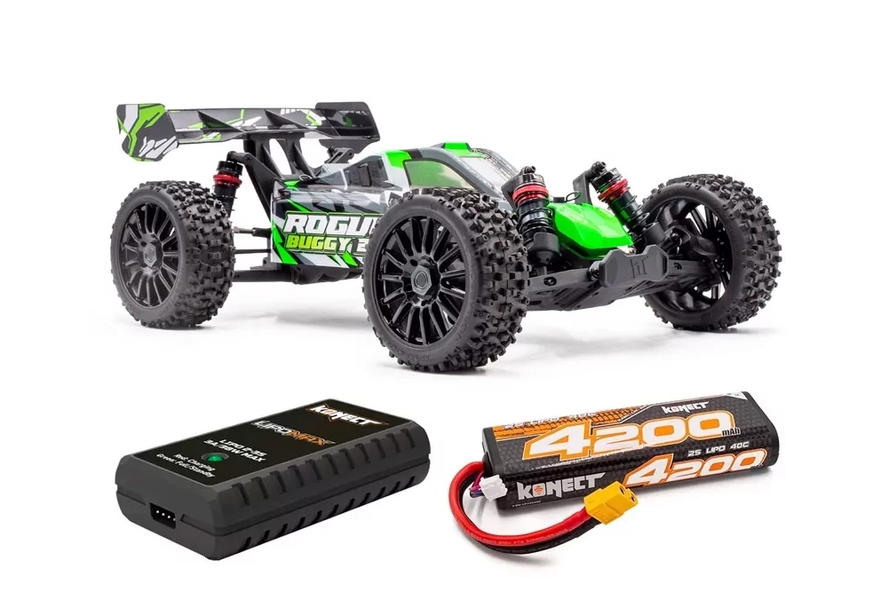 Fotografie produktu: HOBBYTECH Rogue Buggy 2.0 3S BRUSHLESS RTR 4wd - zelená + akumulátor a nabíječ