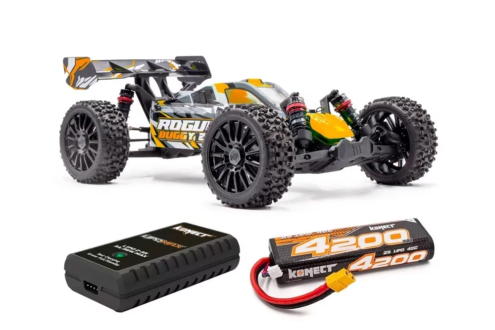 Fotografie produktu: HOBBYTECH Rogue Buggy 2.0 3S BRUSHLESS RTR 4wd - oranžová + akumulátor a nabíječ