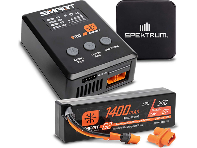 Fotografie produktu: Spektrum Smart Powerstage G2 Car 7.4V 1400mAh IC2, S100, 65W zdroj
