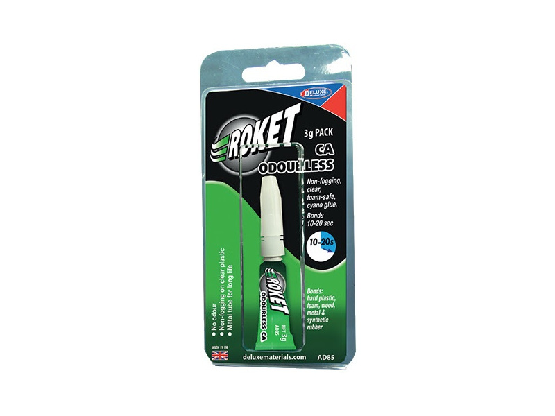 Fotografie produktu: Deluxe Materials Roket Odourless Gel vteřinové lepidlo foam-safe 3ml
