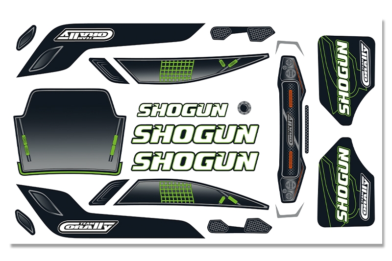 Fotografie produktu: TEAM CORALLY Nálepky SHOGUN XP 6S, 1 ks.