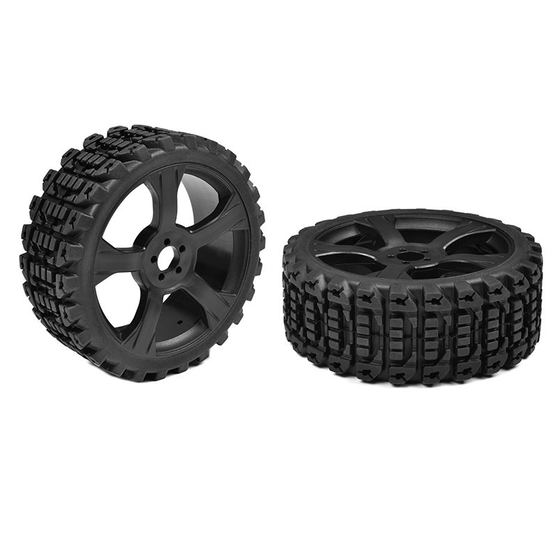 Fotografie produktu: TEAM CORALLY Off-Road 1/8 Buggy gumy - Xprit - LowProfile - nalepené na černých diskách - 1 pár