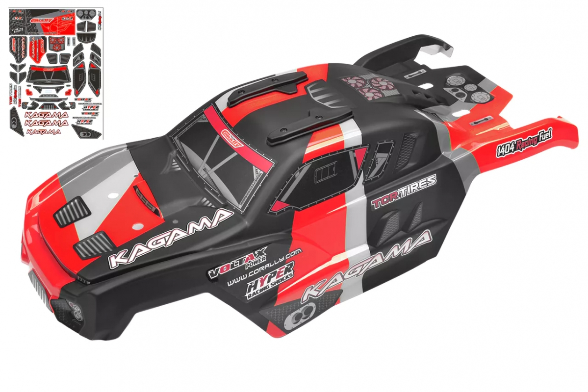 Fotografie produktu: TEAM CORALLY Lakovaná karoserie včetně samolepek - Kagama - červená