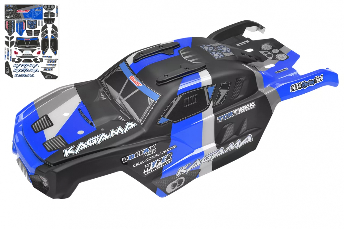 Fotografie produktu: TEAM CORALLY Lakovaná karoserie včetně samolepek - Kagama - modrá