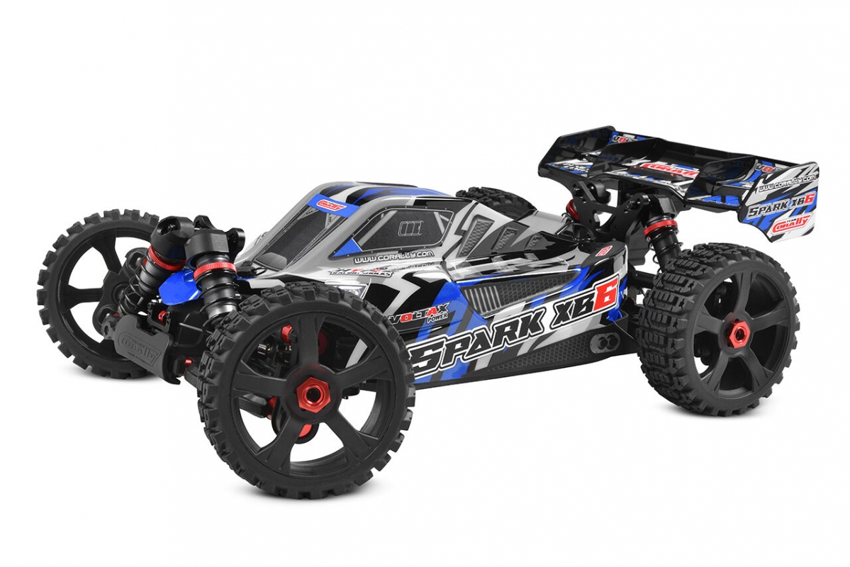 Fotografie produktu: TEAM CORALLY SPARK XB-6 - BUGGY 4WD - ROLLER šasi - bez elektroniky - modrá