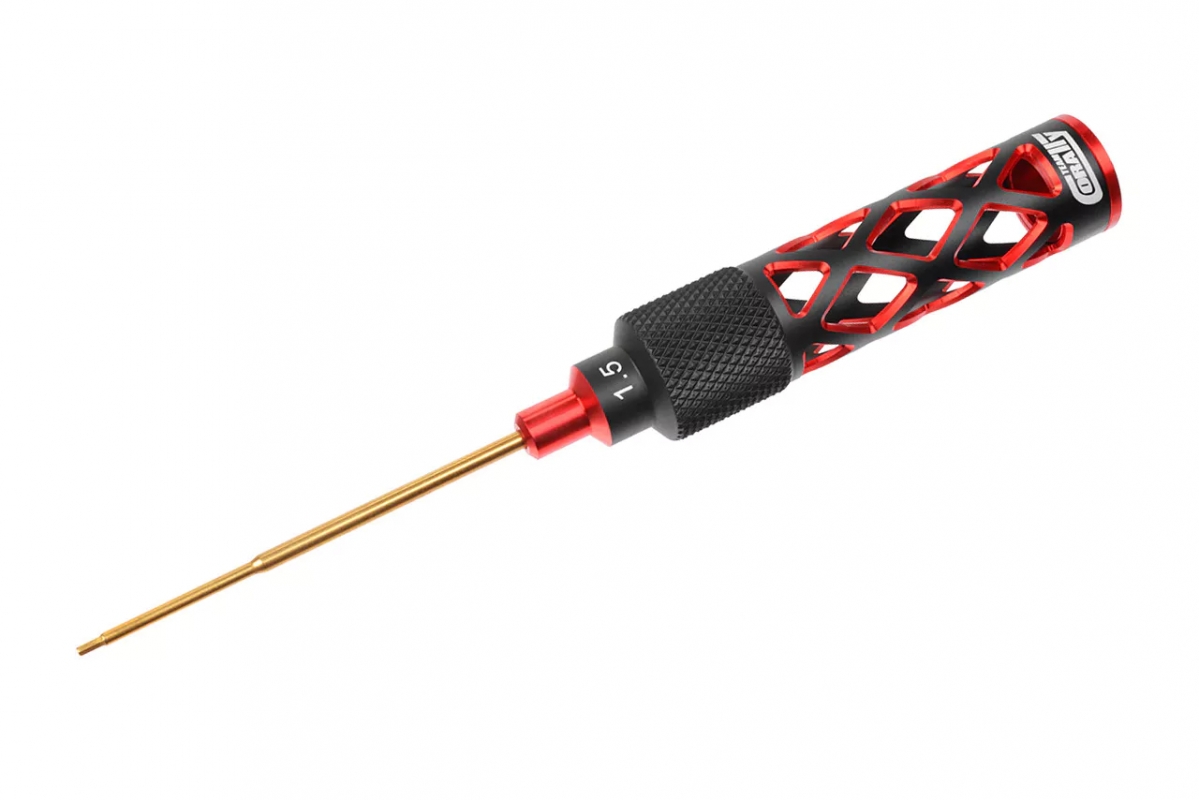 Fotografie produktu: TEAM CORALLY Imbusový šroubovák PRO Tool - tvrzený dřík - odlehčená hliníková rukojeť - Hex 1.5 mm