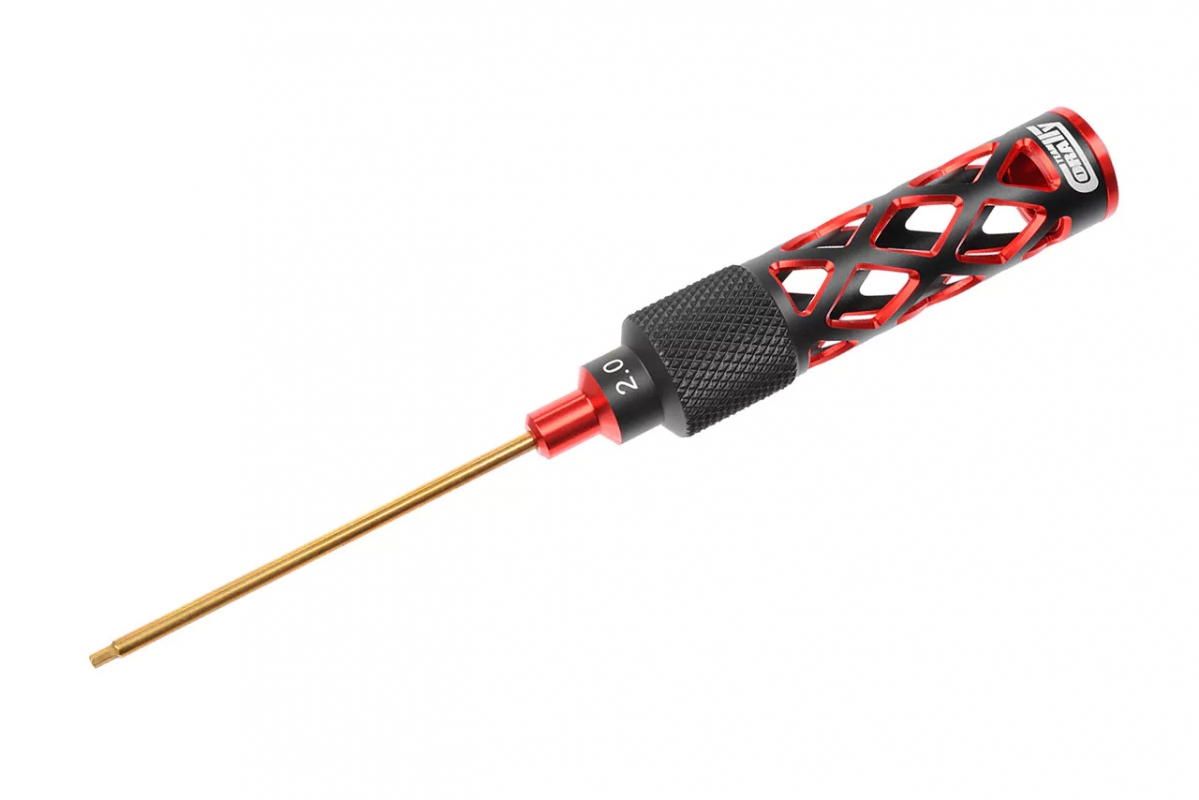 Fotografie produktu: TEAM CORALLY Imbusový šroubovák PRO Tool - tvrzený dřík - odlehčená hliníková rukojeť - Hex 2.0 mm