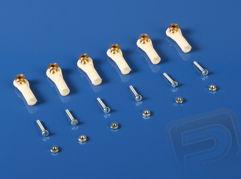 Fotografie produktu: MPJet 2403 Kulový čep V1, pr.4mm, M2/1,6 Krátký Bílý 6ks