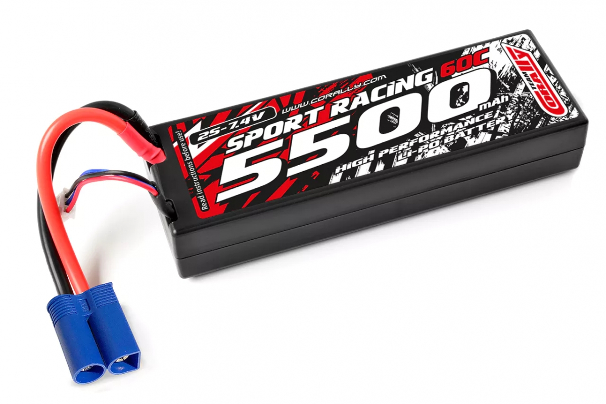 Fotografie produktu: TEAM CORALLY Sport Racing 60C - 5500mAh - 7,4V 2S - LiPo Stick Hardcase - EC-5