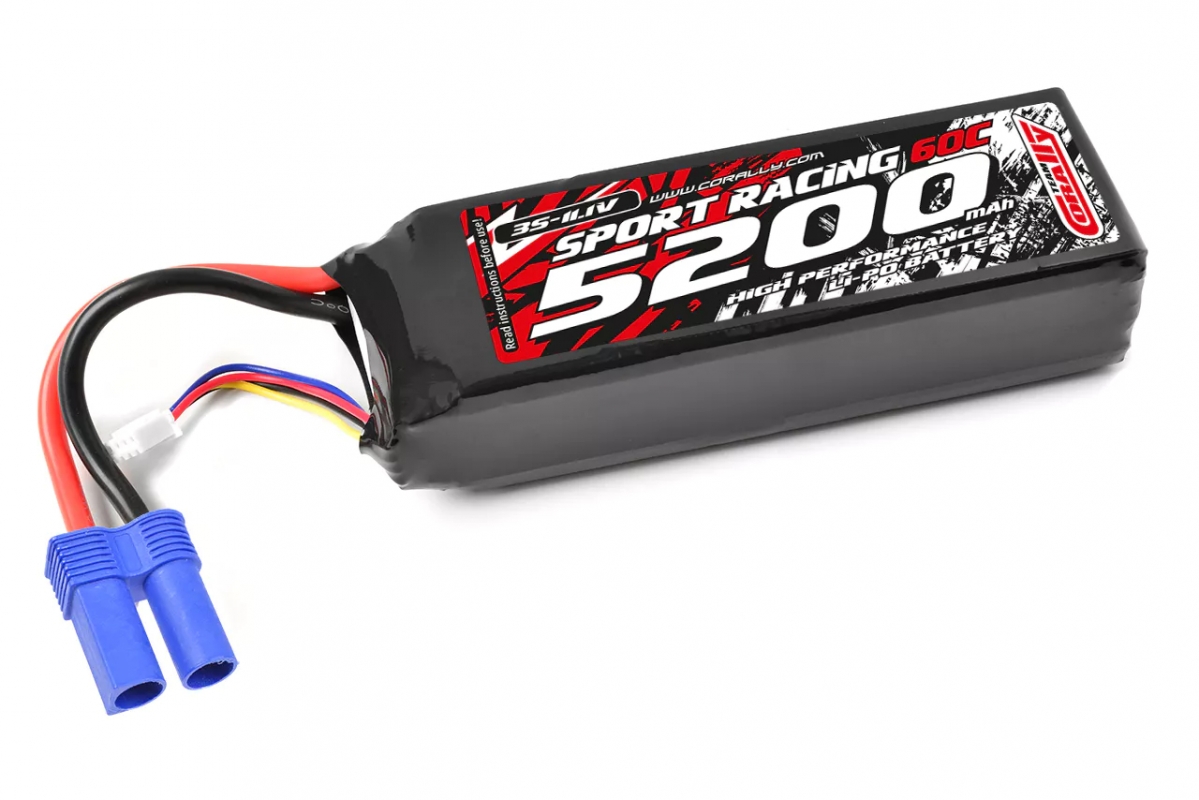 Fotografie produktu: TEAM CORALLY Sport Racing 60C - 5200mAh - 11,1V 3S - LiPo Semi-Soft case - EC5