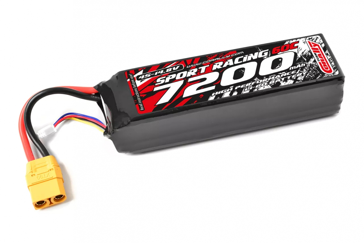 Fotografie produktu: TEAM CORALLY Sport Racing 60C - 7200mAh - 14,8V 4S - LiPo Semi-Soft case - XT90