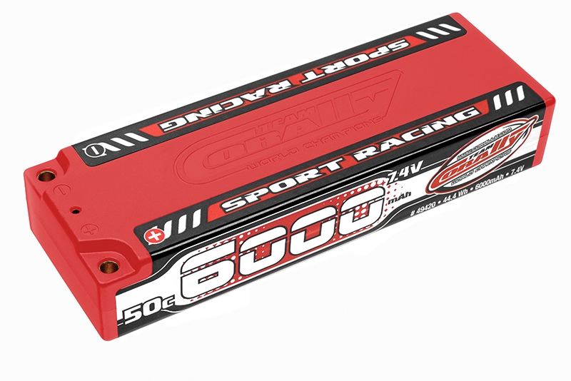 Fotografie produktu: TEAM CORALLY Sport Racing 50C LiPo Stick Hardcase-6000mAh-7.4V-4mm Bullit (44,4Wh)