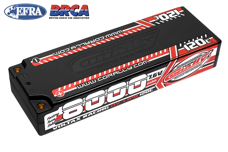 Fotografie produktu: TEAM CORALLY VOLTAX HiVOLT 120C LiPo Stick Hardcase-8000mAh-7.6V-G4 (60,8Wh)