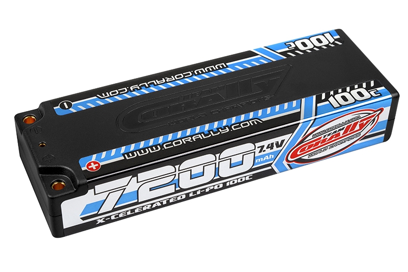 Fotografie produktu: TEAM CORALLY X-CELERATED 100C LiPo Stick Hardcase-7200mAh-7.4V-G4 (51,80Wh)