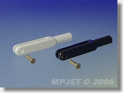 Fotografie produktu: MPJet Vidlička plast, délka 44 mm, šířka drážky 3, čep pr. 2,5, M3, bílá, balení 10 ks