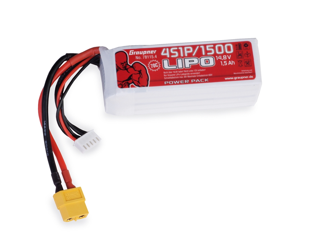Fotografie produktu: Graupner Power Pack LiPo 4/1500 14,8 V 70C XT60