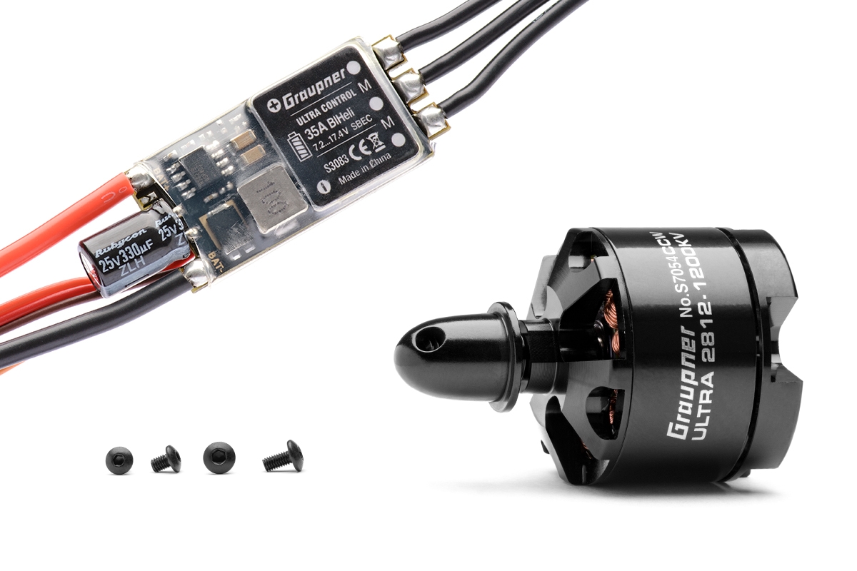 Fotografie produktu: Graupner Combo set Telemetrická regulace HOTT 35Amp SBEC + Ultra 2812-1200Kv levotočivá (CCW)