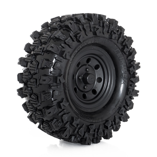 Fotografie produktu: HOBBYTECH Kompletní CRAWLER 1/10 gumy "CLIMBER", černý disk, 2 ks.