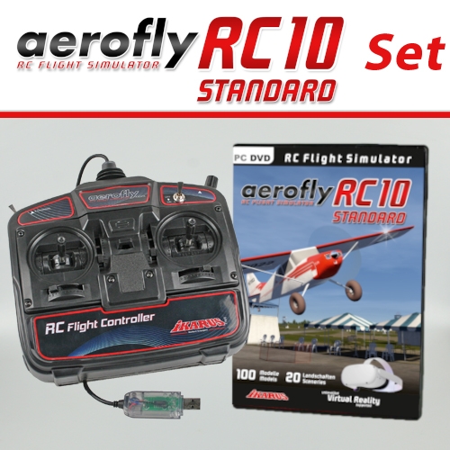 Fotografie produktu: IKARUS Aerofly RC10 STANDARD na DVD s USB ovladačem pro Win 10/11