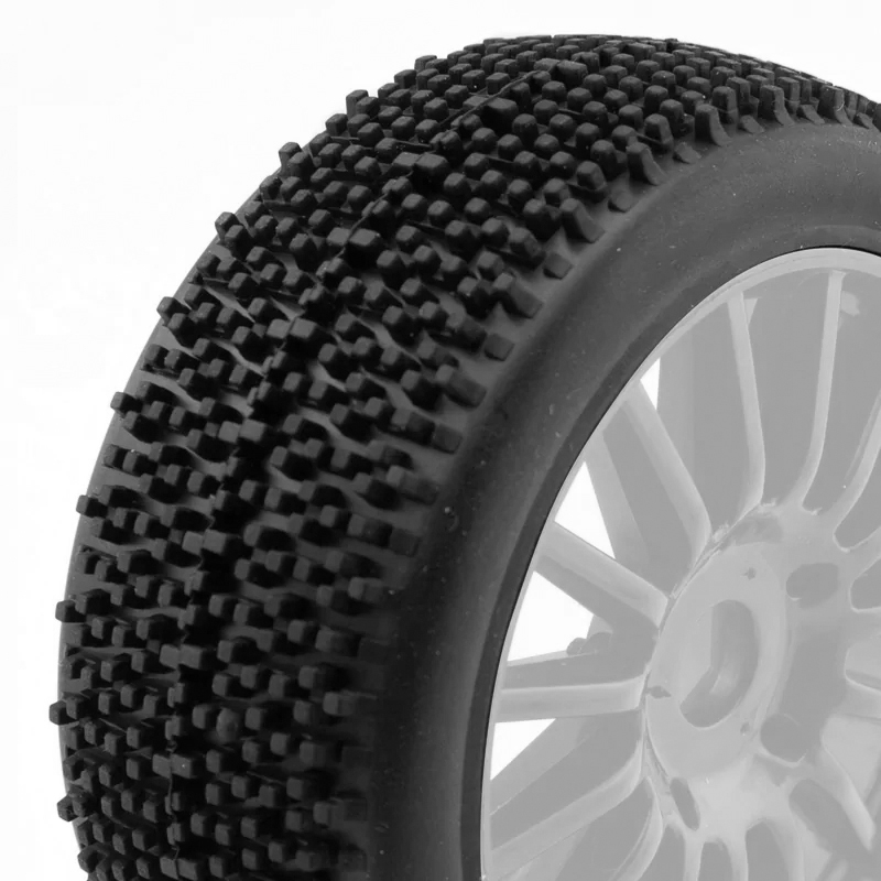 Fotografie produktu: HOBBYTECH ROCKET 1/8 nalepené BUGGY gumy na bílých papr. discích