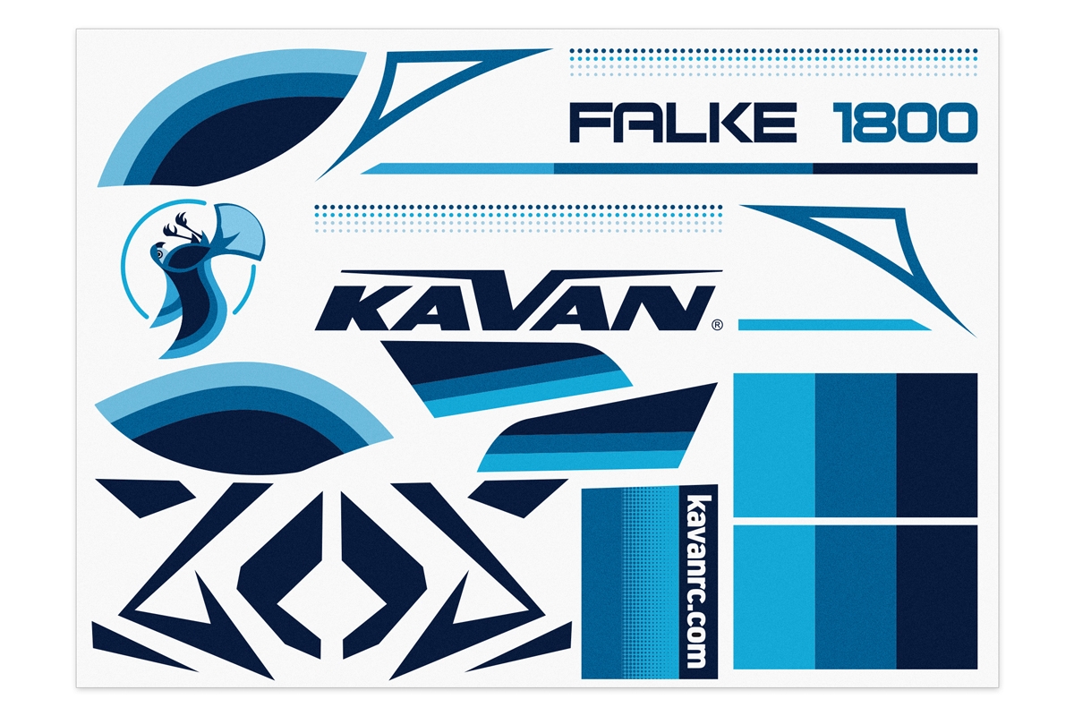 Fotografie produktu: KAVAN Falke 1800mm sada nálepek - modrá