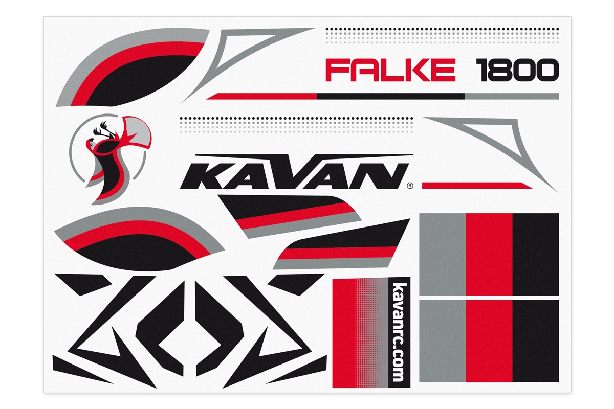 Fotografie produktu: KAVAN Falke 1800mm sada nálepek - červená