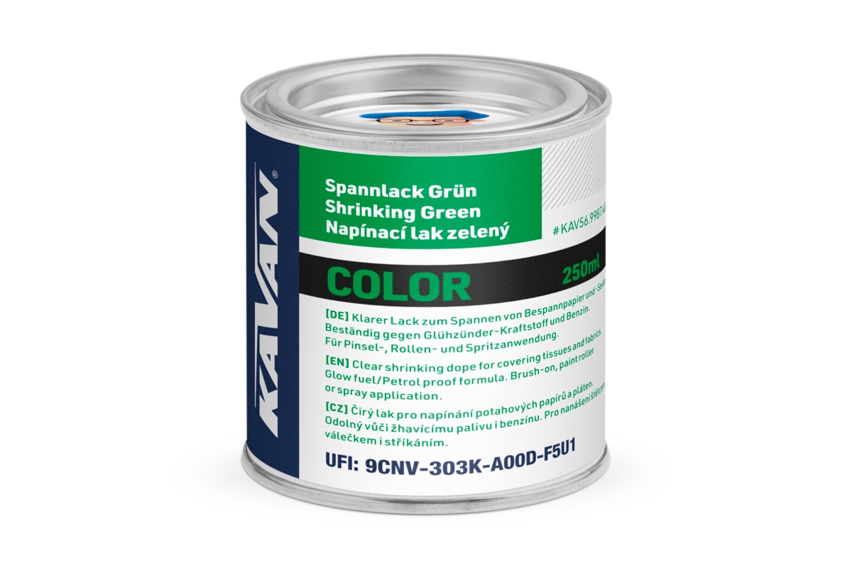 Fotografie produktu: KAVAN napínací lak COLOR, zelený, 250ml