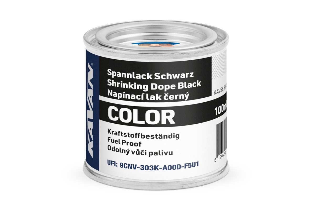 Fotografie produktu: KAVAN napínací lak COLOR, černý, 100ml
