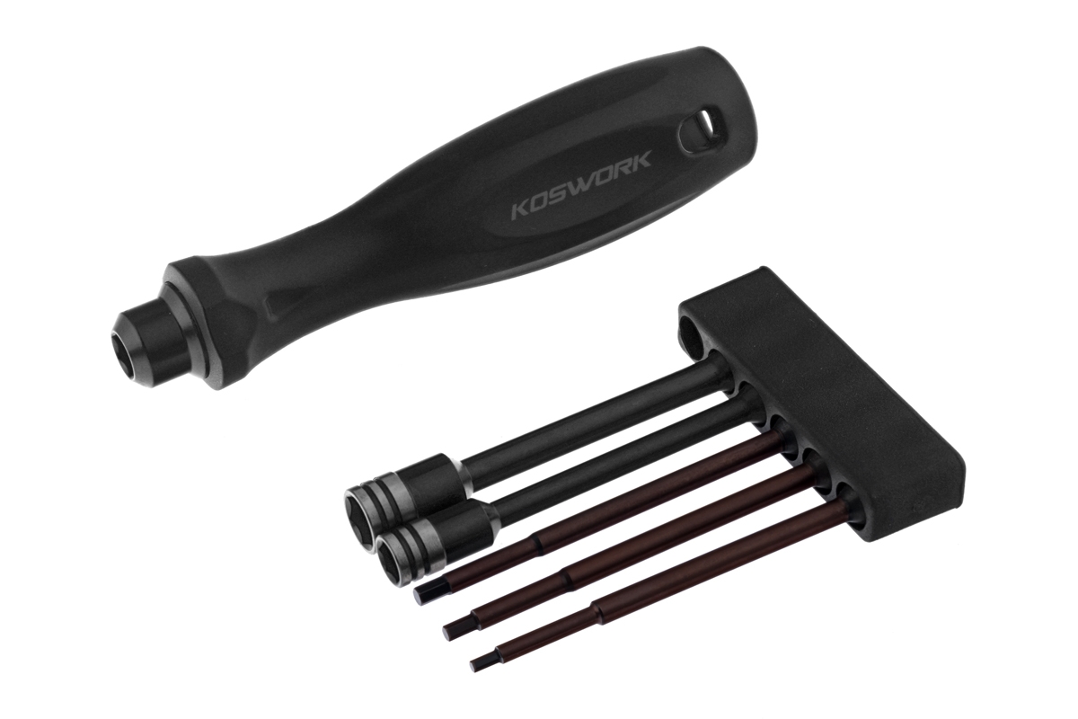 Fotografie produktu: Koswork Set 1/4" bitů včetně rukojeti (1.5, 2.0, 2.5mm imbus a 5.5, 7mm nástrčkový)