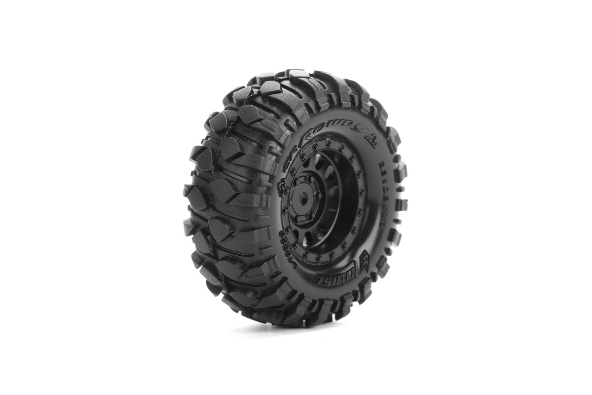 Fotografie produktu: Louise RC CR-ROWDY 1.0 - Kompletní 1/18 a 1/24 crawler kola s černými disky pro 7mm hex, 2 ks