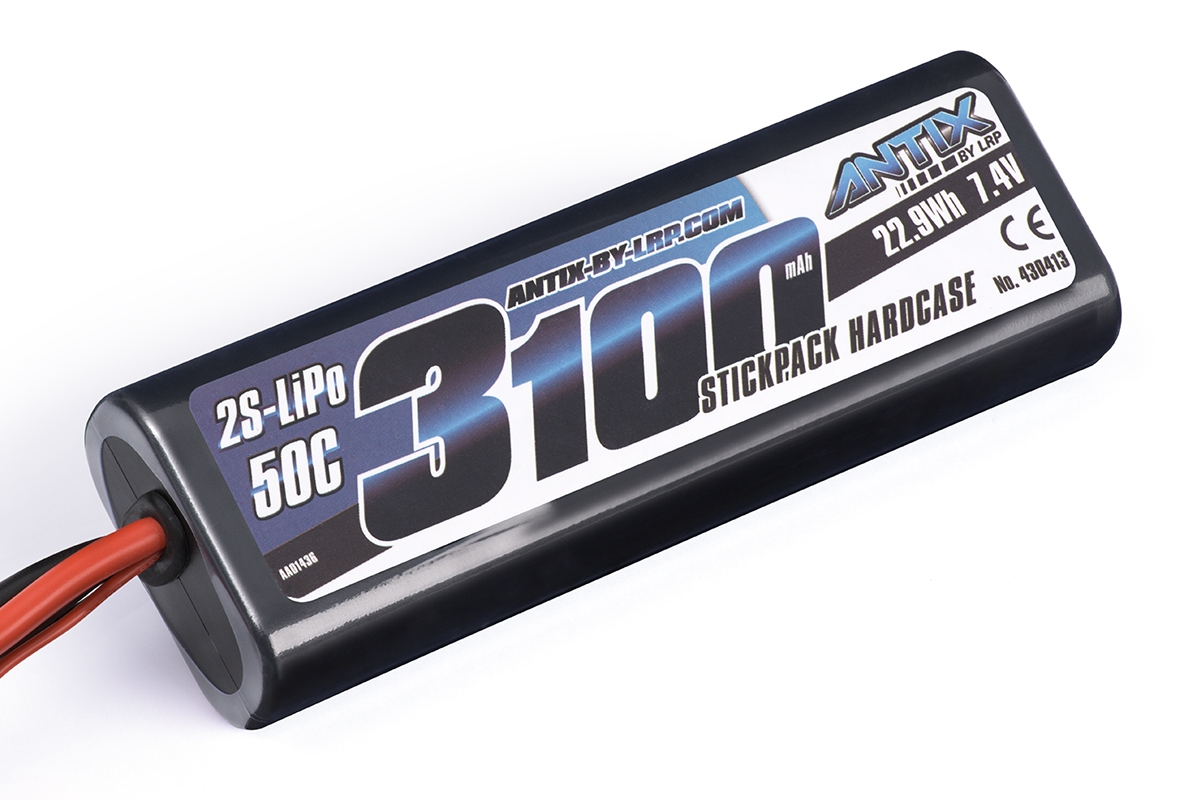 Fotografie produktu: ANTIX by LRP 3100mAh - 7.4V - 50C LiPo Car Stickpack Hardcase - Tamiya konektor