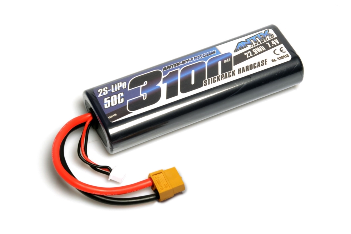 Fotografie produktu: ANTIX by LRP 3100mAh - 7.4V - 50C LiPo Car Stickpack Hardcase - XT60 konektor