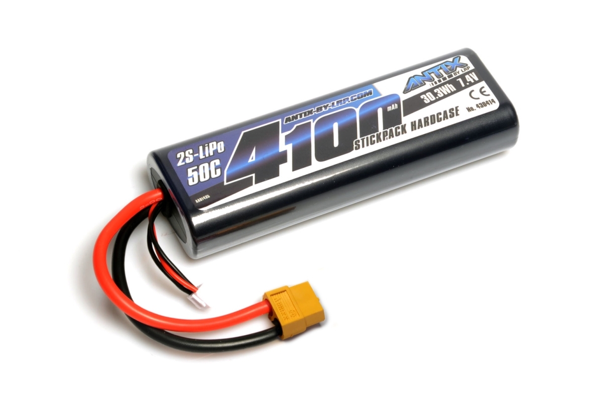 Fotografie produktu: ANTIX by LRP 4100mAh - 7.4V - 50C LiPo Car Stickpack Hardcase - XT60 konektor