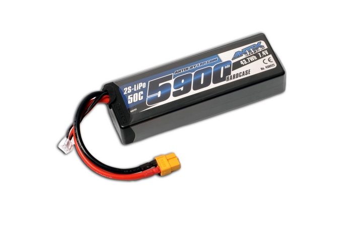 Fotografie produktu: ANTIX by LRP 5900mAh - 7.4V - 50C LiPo Car Stickpack Hardcase - XT60 konektor