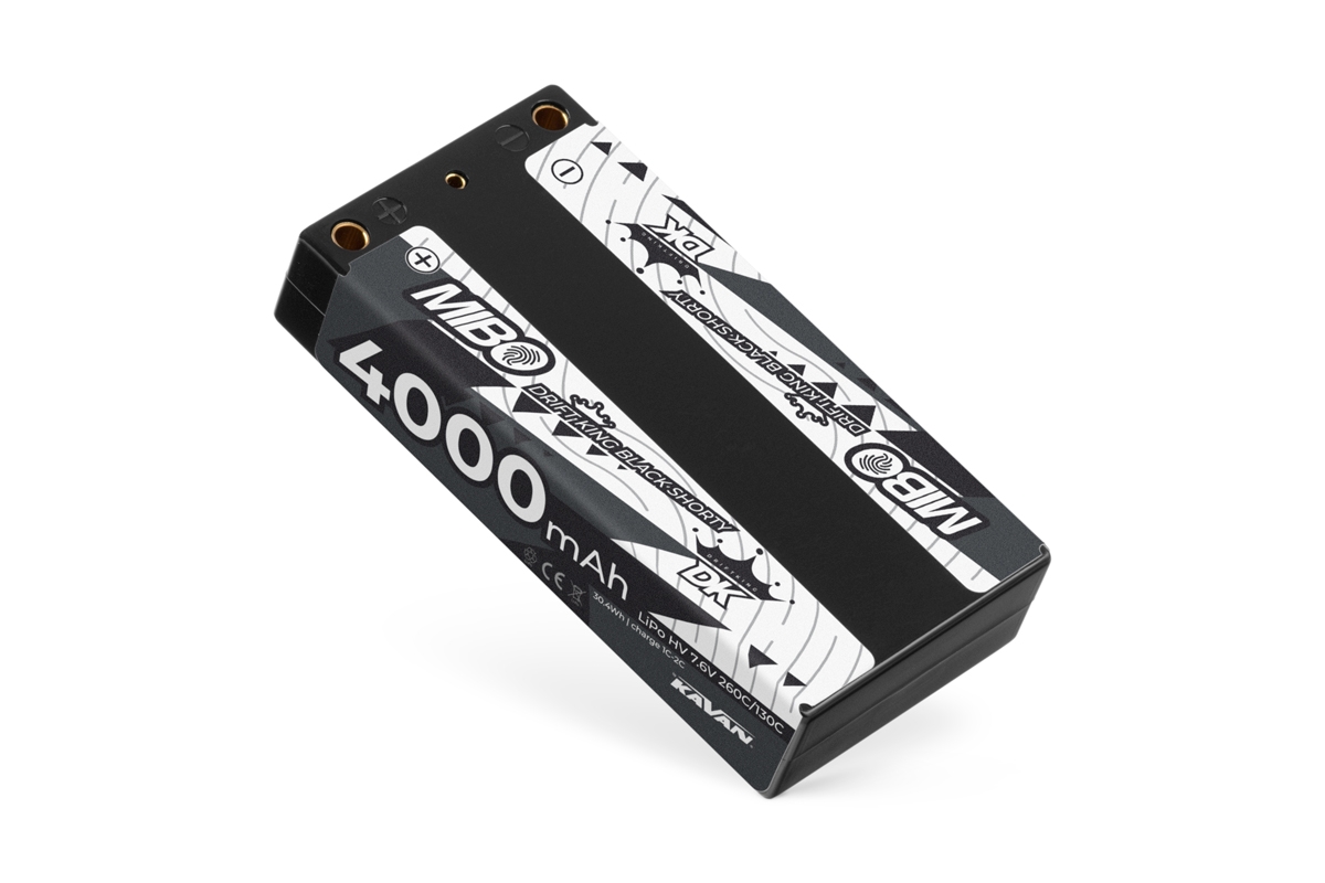 Fotografie produktu: MIBO Drift King Black Shorty 4000mAh 7.6V 2S 130C/260C HV LiPo (4mm, 147g)