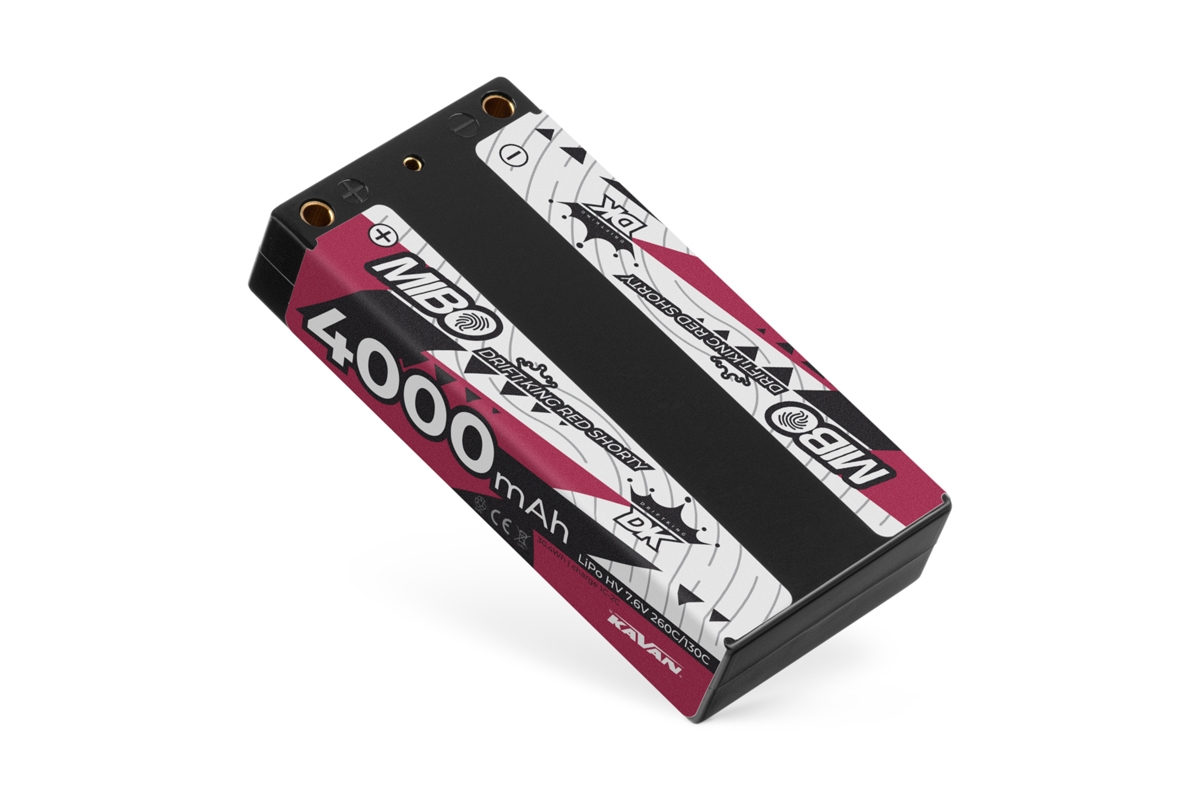 Fotografie produktu: MIBO Drift King Red Shorty 4000mAh 7.6V 2S 130C/260C HV LiPo (4mm, 147g)