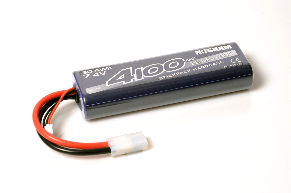 Fotografie produktu: NOSRAM 4100mAh - 7.4V - 50C LiPo Car Stickpack Hardcase - Tamiya konektor
