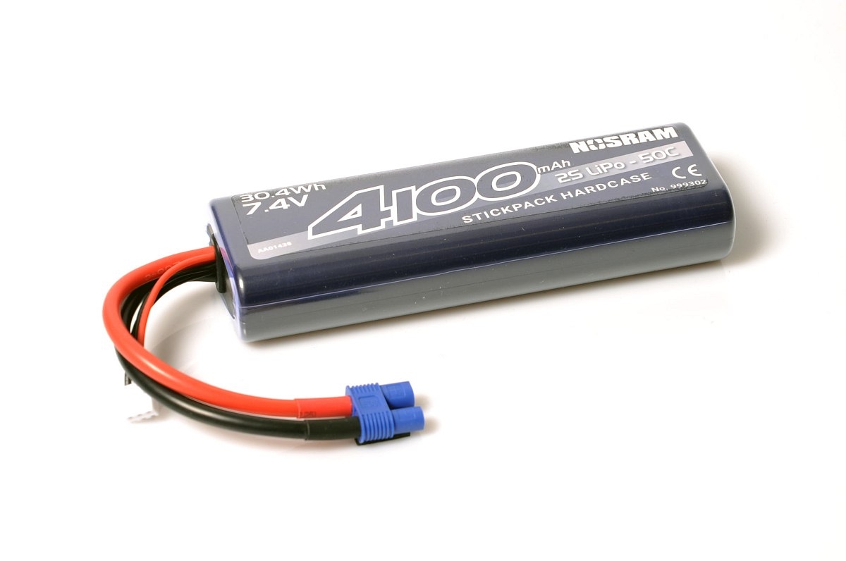 Fotografie produktu: NOSRAM 4100mAh - 7.4V - 50C LiPo Car Stickpack Hardcase - EC3 konektor