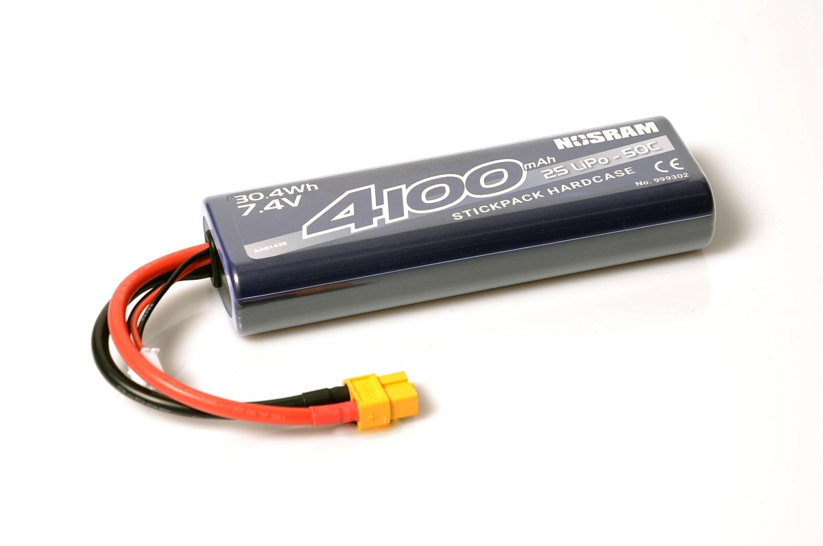 Fotografie produktu: NOSRAM 4100mAh - 7.4V - 50C LiPo Car Stickpack Hardcase - XT60 konektor