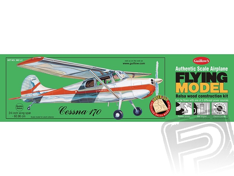 Fotografie produktu: Guillow Cessna 170 laser. vyřezávaná 610mm