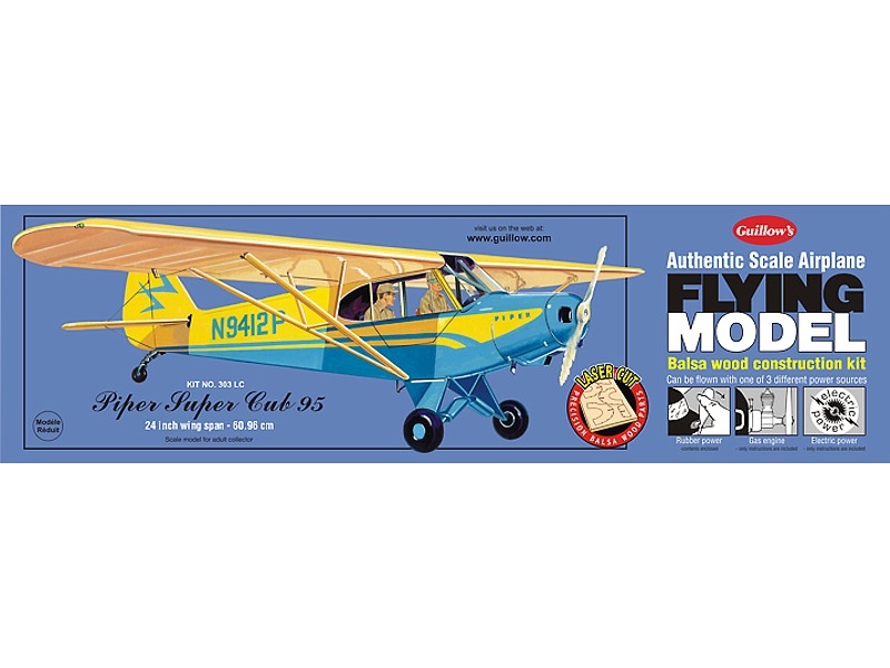 Fotografie produktu: Guillow Piper Super Cub laser. vyřezávaný 610mm