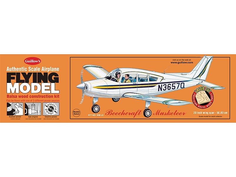 Fotografie produktu: Guillow Beechcraft Musketeer gumáček 508mm