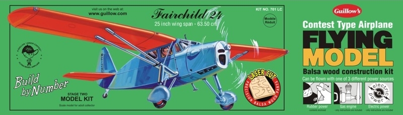 Fotografie produktu: Guillow Fairchild 24 (635mm), laser. vyřezávaný