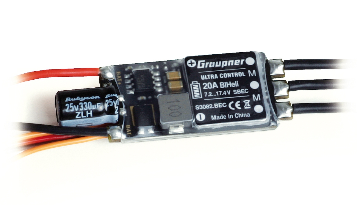 Fotografie produktu: Graupner ULTRA 20A BL HELI SBEC 2-4S regulátor, s BEC konektor